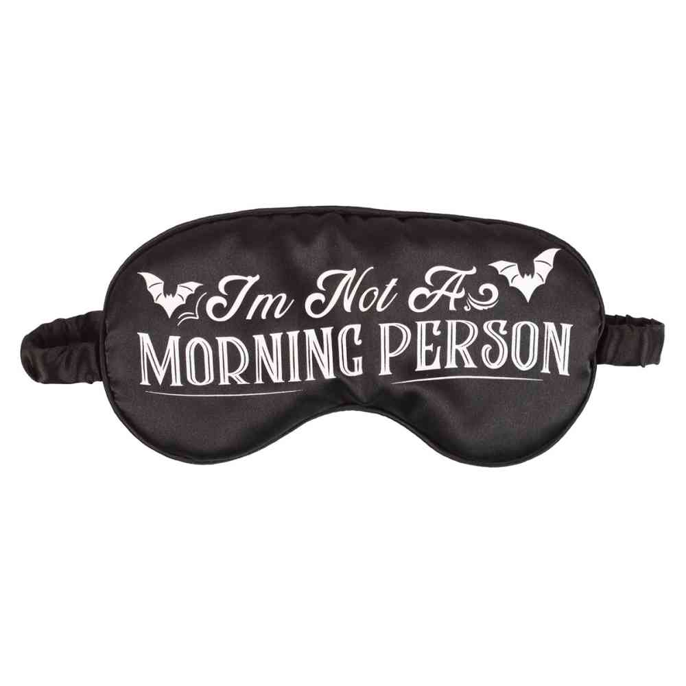 Something Different - I'm Not a Morning Person Satin Schlafmaske - Schwarz/Weiß